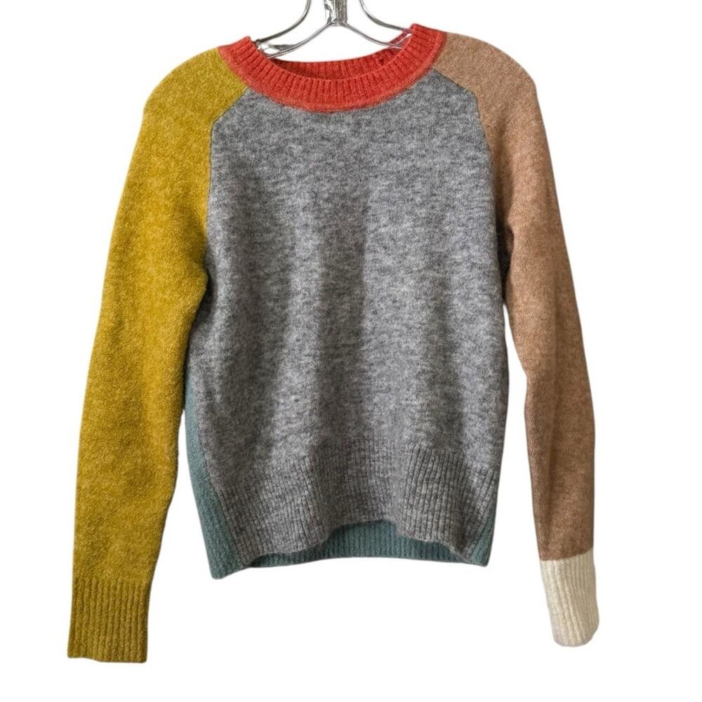 J Crew Women Wool Blend Sweater Size XS Colorful Stretch Preppy Teacher Soft